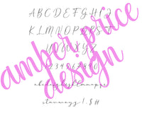 Handwritten cursive font, long Hand lettered script font svg, script font svg font, cricut font, silhouette font, hand lettered script font, download font, instant download, procreate font, ​digital download, font design, fonts for cricut, fonts for silhouette, dxf font, otf font, fonts for procreate | Amber Price Design