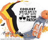 Coolest pumpkin in the patch SVG, Super cute Kid's Fall SVG, Pumpkin SVG, for DIY October SVG cut file for cricut, silhouette, DXF and PNG also included. EPS by request. Cute and Unique sublimation file. Cricut SVG Silhouette Files for Cricut Project Ideas, Simply Crafty SVG Bundles Design Bundles, Vectors | Amber Price Design