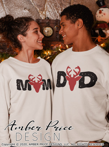 mom and dad christmas shirts