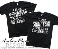 I teach spanish what's your superpower svg espanol teacher svg design cut file cricut silhouette teacher dxf png sublimation commercial use