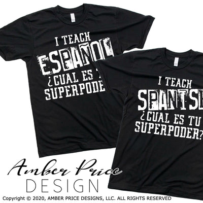 I teach spanish what's your superpower svg espanol teacher svg design cut file cricut silhouette teacher dxf png sublimation commercial use