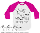 Proverbs 3:5 SVG trust in the Lord with all your heart SVG, PNG, DXF Christian svg, hand lettered scripture svg, bible verse svg, design, Cricut, Silhouette, cut file, vector, digital download, instant