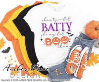 Shawty a lil batty SVG She my lil boo thang SVG, Funny Halloween SVG cut file. Cricut, silhouette, Shorty a little batty SVG Halloween shirt SVG. Vector for Fall and Autumn. Women's Fall Halloween shirt DXF PNG version also included. EPS by request. Cute and Unique sublimation PNG file. From Amber Price Design