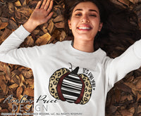 It's Fall Y'all SVG, Leopard print pumpkin SVG, Thanksgiving SVG, Fall SVG, DIY women's Fall t-shirt SVG, October SVG cut file for cricut, silhouette DXF & PNG also included. Cute and Unique sublimation file. Cricut SVG Silhouette Files for Cricut Project Ideas, Simply Crafty SVG Bundles Design Bundles, Vectors | Amber Price Design