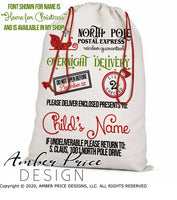 Santa Sack SVG, Santa Bag SVG, DIY Kid's Christmas Stocking SVG, Christmas SVG, North pole Express SVG winter cut file DIY festive Holiday home decor Christmas gift bag SVGs, silhouette projects vector files SVG Silhouette SVG SVG Files for Cricut Project Ideas Simply Crafty SVG Bundles Vector | Amber Price Design 