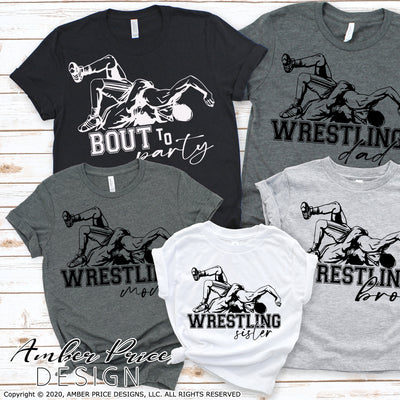 Matching wrestling family shirt svg bundle