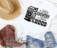 A little country a little hood SVG, country western SVG, PNG, DXF, country and rap svg, hip hop mom svg, design, clipart, vector file, design cut file, silhouette, cricut