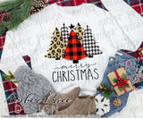 Merry Christmas PNG Christmas sublimation design printable leopard print Christmas trees image clipart. Houndstooth trees and Buffalo Check Buffalo plaid Cricut silhouette, Winter / Christmas shirt design for women and kids. DIY Home Decor PNG . High Resolution Cute and Unique sublimation PNG file. | Amber Price Design