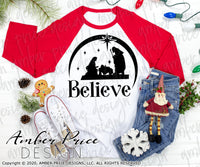 Believe SVG, Christmas Nativity Scene SVG, Christmas svg, Christian Christmas SVGs, Cute Christmas ornament SVG, Jesus is the reason SVGs, winter shirt craft, DIY silhouette projects vector files for home decor. SVG Silhouette SVG SVG Files for Cricut Project Ideas Simply Crafty SVG Bundles Vector | Amber Price Design 