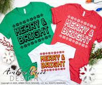 Merry and bright SVG, Ugly sweater svg, Christmas SVG shirt cut file for cricut, silhouette Winter SVG, festive holiday svg files winter SVG DXF and PNG version also included. Cute and Unique sublimation file. Silhouette Files for Cricut Project Ideas Simply Crafty SVG Bundles Design Bundles Vector | Amber Price Design