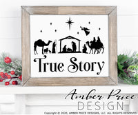 Christmas nativity svg True Story Christian Christmas shirt svg reason for the season clipart design cut file layered vector dxf png decor svg fpr cricut silhouette