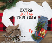 Extra Jolly this year SVG Christmas Maternity SVG for winter! Cute DIY Christmas Pregnancy reveal SVG files for all your Maternity shirt projects! Announce your pregnancy with our creative infertility warrior design! Our Pregnancy Announcement SVG is PERFECT for your pregnancy craft! PNG DXF | Amber Price Design bundle