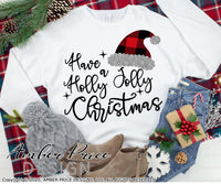 Have a Holly Jolly Christmas SVG, Cute Christmas svg, Buffalo check santa hat SVG, Buffalo Plaid Christmas home decor SVG designs DIY winter shirt craft, DIY silhouette projects vector files for home decor. SVG Silhouette SVG SVG Files for Cricut Project Ideas Simply Crafty SVG Bundles Vector | Amber Price Design 