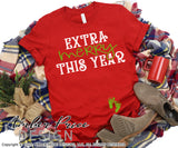 Extra Merry this year SVG Christmas Maternity SVG for winter! Cute DIY Christmas Pregnancy reveal SVG files for all your Maternity shirt projects! Announce your pregnancy with our creative infertility warrior design! Our Pregnancy Announcement SVG is PERFECT for your pregnancy craft! PNG DXF | Amber Price Design bundle