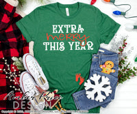 Extra Merry this year SVG Christmas Maternity SVG for winter! Cute DIY Christmas Pregnancy reveal SVG files for all your Maternity shirt projects! Announce your pregnancy with our creative infertility warrior design! Our Pregnancy Announcement SVG is PERFECT for your pregnancy craft! PNG DXF | Amber Price Design bundle