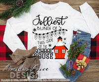 Jolliest bunch of teachers this side of the school house SVG, Teacher Christmas SVGs, winter shirt cut file for cricut, silhouette, festive Christmas designs DXF PNG versions also Cute Unique sublimation file. Silhouette Files for Cricut Project Ideas Simply Crafty SVG Bundles Design Bundles Vector | Amber Price Design