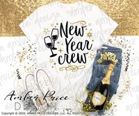 New Year Crew SVG, Fun New Years Eve shirt svg, New Years Eve SVG PNG DXF. NYE shirt SVG New years eve party Shirt cricut NYE svg silhouette Winter new year tshirt design. Unique sublimation print file. Silhouette Files for Cricut Project Ideas Simply Crafty SVG Bundles Design Bundles Vectors | Amber Price Design