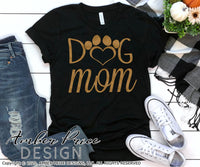 Dog mom paw print heart SVG PNG DXF
