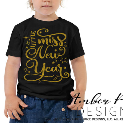 Little miss new year svg Girl's NYE svg New Years Eve 2021 kids svg DIY kids NYE Shirt design clipart cut file layered vector dxf png cricut