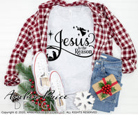 Jesus is the Reason SVG, Christmas Nativity Scene SVG, Christian Christmas SVGs, Cute Christmas ornament SVG, Reason for the season SVGs, winter shirt craft, DIY silhouette projects vector files for home decor. SVG Silhouette SVG SVG Files for Cricut Project Ideas Simply Crafty SVG Bundles Vector | Amber Price Design 