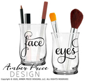 Face Eyes Makeup Brush Holder svg png dxf