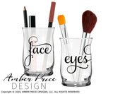 Face Eyes Makeup Brush Holder svg png dxf