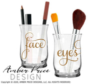 Face Eyes Makeup Brush Holder svg png dxf