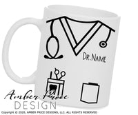 Dentist scrubs svg png dxf