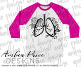 Floral lungs SVG PNG DXF