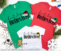Don't Stop believing SVG, Christmas SVG, Santa SVG, Santa Hat SVG, Christmas SVG cut files for cricut, Winter shirt designs, Home Decor SVG. DXF & PNG included. Cute & Unique sublimation file. Silhouette downloadable File for Cricut Project Ideas Simply Crafty SVG Bundles Design Bundles, Vector | Amber Price Design