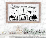 Love Came Down SVG, Christian Christmas Nativity Scene SVG, Christmas svg, Cute Christmas ornament SVG, Jesus is the reason SVGs, winter shirt craft, DIY silhouette projects vector files for home decor. SVG Silhouette SVG SVG Files for Cricut Project Ideas Simply Crafty SVG Bundles Vector | Amber Price Design 