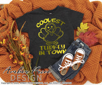 Coolest turkey in town SVG, kid's boy's Thanksgiving SVG. Dabbing turkey svg design cut file for cricut, silhouette, PNG. Cute fall themed DXF also included. Unique sublimation PNG file. Cricut SVG Silhouette SVG Files for Cricut Project Ideas Simply Crafty SVG Bundles Design Bundles, Vectors | amberpricedesign.com