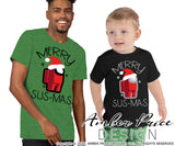 Merry Sus-mas SVG, kid's  Among us Christmas SVG. Winter Video Game svg design cut file for cricut, silhouette, PNG. Cute Christmas themed DXF also included. Unique sublimation PNG file. Cricut SVG Silhouette SVG Files for Cricut Project Ideas Simply Crafty SVG Bundles Design Bundles, Vectors | amberpricedesign.com