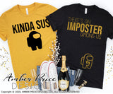 there's an imposter among us pregnancy svg png dxf Kinda Sus SVG 