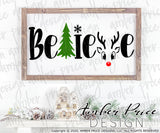 Believe SVG PNG DXF christmas design