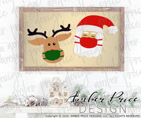 Santa with mask clipart svg reindeer with mask svg png dxf roudolph in mask design cut file cricut silhouette sublimation decor download svg