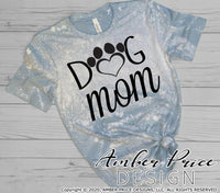 Dog mom paw print heart SVG PNG DXF
