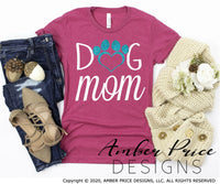 Dog mom paw print heart SVG PNG DXF