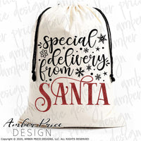 Special Delivery from Santa SVG, Christmas SVG, New Baby onesie SVG, Santa Bag SVG, DIY Kid's Christmas Stocking SVG, winter SVGs cut file DIY festive Holiday home decor SVGs, silhouette projects vector files SVG Silhouette SVG SVG Files for Cricut Project Ideas Simply Crafty SVG Bundles Vector | Amber Price Design 