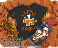 Happy Sus-Giving SVG, kid's  Among us Thanksgiving SVG. Fall Video Game svg design cut file for cricut, silhouette, PNG. Cute fall themed DXF also included. Unique sublimation PNG file. Cricut SVG Silhouette SVG Files for Cricut Project Ideas Simply Crafty SVG Bundles Design Bundles, Vectors | amberpricedesign.com