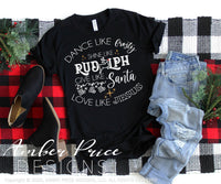 Dance like frosty shine like Rudolph give like Santa love like Jesus SVG PNG DXF, Christmas SVGs, DIY Festive Holiday Shirts cut file for cricut, silhouette Winter t-shirt design. Unique sublimation file. Silhouette Files for Cricut Project Ideas Simply Crafty SVG Bundles Design Bundles, Vectors | Amber Price Design