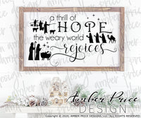 A thrill of hope the weary world rejoices SVG, Nativity Scene SVG, Christmas svg, Cute Christmas ornament SVG, Jesus is the reason SVGs, winter shirt craft, DIY silhouette projects vector files for home decor. SVG Silhouette SVG SVG Files for Cricut Project Ideas Simply Crafty SVG Bundles Vector | Amber Price Design 
