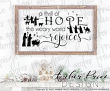 A thrill of hope the weary world rejoices SVG, Nativity Scene SVG, Christmas svg, Cute Christmas ornament SVG, Jesus is the reason SVGs, winter shirt craft, DIY silhouette projects vector files for home decor. SVG Silhouette SVG SVG Files for Cricut Project Ideas Simply Crafty SVG Bundles Vector | Amber Price Design 