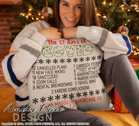 The 12 days of Covid SVG, Funny Christmas svg Cute Christmas ornament SVG, Funny corona virus SVGs covid 19 themed winter shirt craft, DIY Cricut and silhouette projects vector files, for home decor. SVG Silhouette SVG SVG Files for Cricut, Cricut Project Ideas Simply Crafty SVG Bundles Vector | Amber Price Design 
