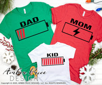 Family Christmas Pajamas SVGs, Mom Dad & Kids Christmas Shirt SVGs, Energy level svgs, battery svg cut file for cricut, silhouette winter Home Decor SVG. DXF & PNG included. Cute and Unique sublimation file. Silhouette Files for Cricut Project Ideas Simply Crafty SVG Bundles Design Bundles, Vectors | Amber Price Design