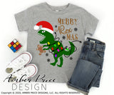 Merry Rexmas SVG, Christmas Dinosaur SVG, Kid's Christmas shirt SVG, T-Rex with Christmas lights SVGs cut files for cricut, Winter shirt designs DXF & PNG included. Cute & Unique sublimation file. Silhouette downloadable File for Cricut Project Ideas Simply Crafty SVG Bundles Design Bundles, Vector | Amber Price Design