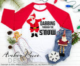 Dabbing through the snow SVG with dabbing Santa, Kid's Christmas SVGs, DIY Festive Holiday Shirts cut file for cricut, silhouette cWinter t-shirt design. DXF & PNG included. Cute and Unique sublimation file. Silhouette Files for Cricut Project Ideas Simply Crafty SVG Bundles Design Bundles, Vectors | Amber Price Design