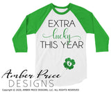 Extra lucky this year SVG, St Patrick's Day pregnancy reveal svg, Saint Patricks Day maternity svg, St Paddys day maternity svg png Spring SVG, cute Spring SVG shirt craft DIY Cricut silhouette projects vector. Free SVGs Silhouette SVG File Cricut Project Ideas Simply Crafty SVG Bundles Vector | Amber Price Design | amberpricedesign.com