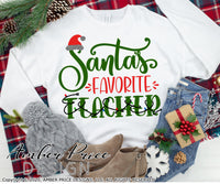 Santa's Favorite Teacher SVG, Teacher Christmas SVG, Winter SVGs for Christmas shirt. DIY Teacher Gift SVG file with christmas lights. festive Holiday decor Christmas ornament SVGs, silhouette projects vector files SVG Silhouette SVG Files for Cricut Project Ideas Simply Crafty SVG Bundles Vector | Amber Price Design 