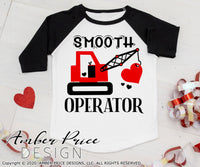 Smooth operator svg kids Valentine's SVG valentine construction crane svg Valentines day shirt design cut file png dxf boys girls Cricut